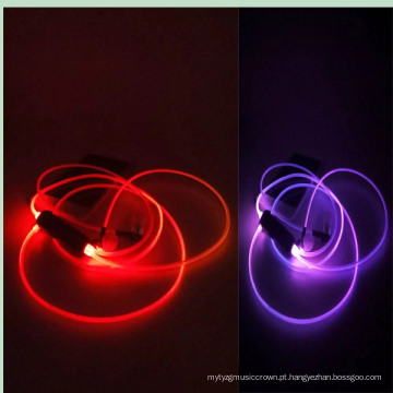 Cool Design 7 cores LED luz auriculares luminosos para iPhone e todo o telefone inteligente (K-688)